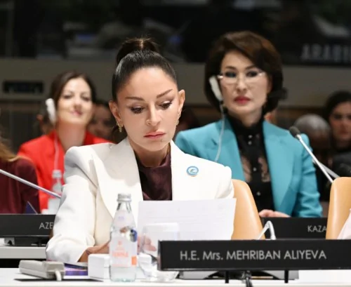 Birinci xanım Mehriban Əliyeva BMT Baş Assambleyası çərçivəsində xüsusi sessiyada iştirak edib