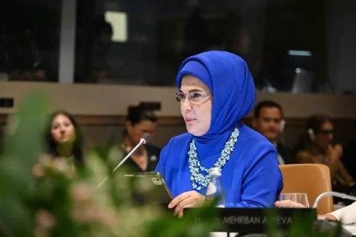 Birinci xanım Mehriban Əliyeva BMT Baş Assambleyası çərçivəsində xüsusi sessiyada iştirak edib