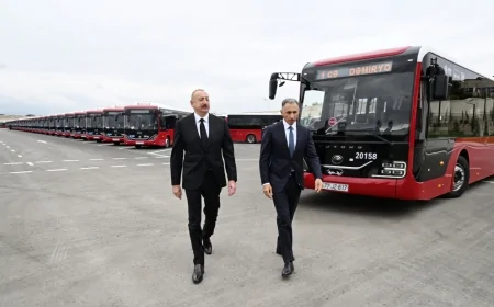Prezident İlham Əliyev “BakuBus” MMC-nin Gəncə Avtoparkının açılışında iştirak edib