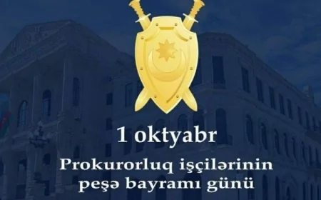 1 oktyabr Azərbaycan Respublikası Prokurorluq əməkdaşlarının peşə bayramı günüdür