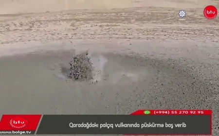Qaradağdakı palçıq vulkanında püskürmə baş verib