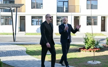 İlham Əliyev Zəngilan şəhərində 104 mənzilli yaşayış kompleksində görülmüş işlərlə tanış olub