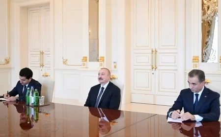 Prezident İlham Əliyev Rumıniya Parlamenti Senatının sədri Mirça Abrudeanı qəbul edib