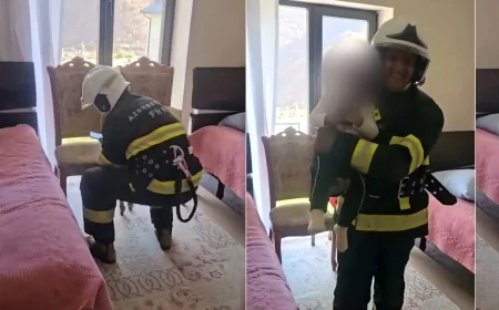 Kəlbəcərdə köməksiz qalan azyaşlının xilasedilmə görüntüləri