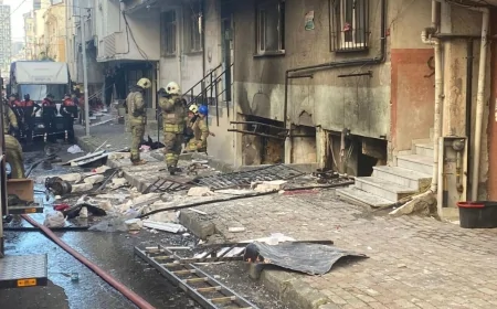 İstanbulda binanın zirzəmisində partlayış:Yaralılar var