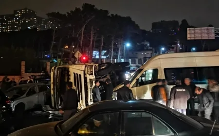 Biləcəridə zəncirvari qəza baş verib