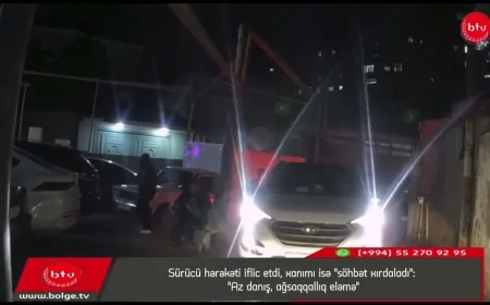 Sürücü hərəkəti iflic etdi, xanımı isə "söhbət xırdaladı": "Az danış, ağsaqqallıq eləmə"