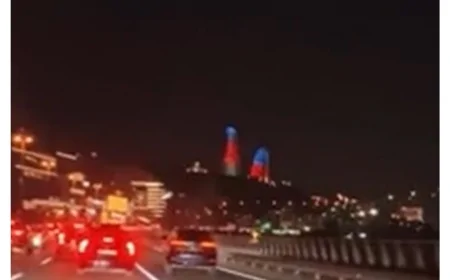 Tıxacda nömrəni çıxarıb avtobus zolağına daxil oldu