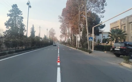 Tərtərdə yol nişanları və nişanlanma xətləri bərpa edilir