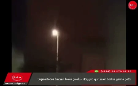 Beşmərtəbəli binanın bloku çökdü- Adiyyatı qurumlar hadisə yerinə getdi