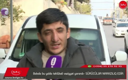 Bakıda bu yolda təhlükəli vəziyyət yaranıb- SÜRÜCÜLƏR NARAZILIQ EDİR