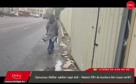 Qanunsuz tikililər səkiləri zəpt etdi - Nəsimi RİH də bunlara kim icazə verib?