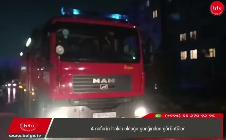 4 nəfərin həlak olduğu yanğından görüntülər