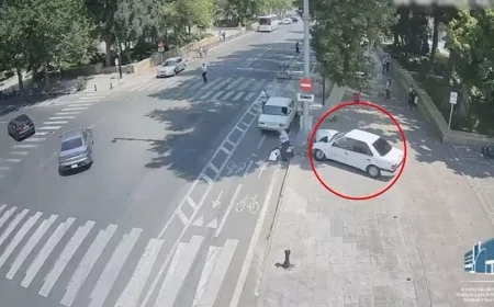 Bakıda piyadalar ölümdən son anda xilas oldular-ANBAAN VİDEO