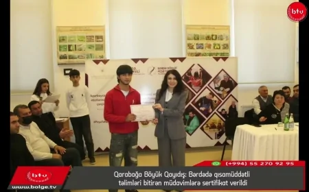 Qarabağa Böyük Qayıdış: Bərdədə qısamüddətli təlimləri bitirən müdavimlərə sertifikat verildi