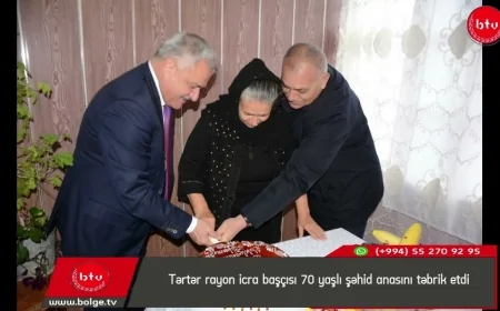 Tərtər rayon icra başçısı 70 yaşlı şəhid anasını təbrik etdi