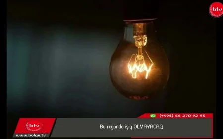 Bu rayonda işıq OLMAYACAQ