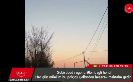 Sabirabaddan müəllimə paylaşım etdi:Hərgün bu palçıqlı yolları getmək məcburiyyətindəyik