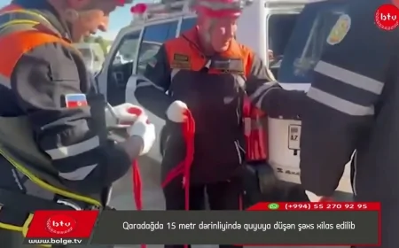 Qaradağda 15 metr dərinliyində quyuya düşən şəxs xilas edilib