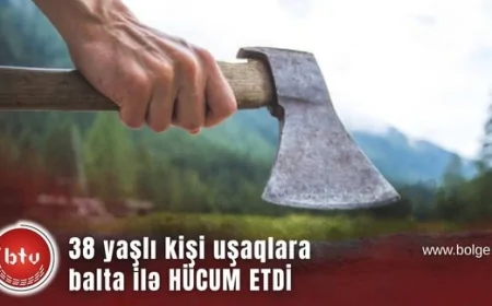 38 yaşlı kişi uşaqlara balta ilə HÜCUM ETDİ