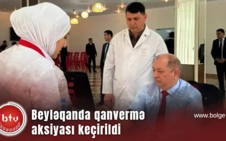 Beyləqanda qanvermə aksiyası keçirildi - İcra başçısı ilə yanaşı idarə, müəssisə və təşkilat rəhbərləri aksiyada iştirak ediblər