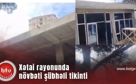 Xətai rayonunda növbəti şübhəli tikinti - Lütfizadə küçəsində ağaclar məhv edilib