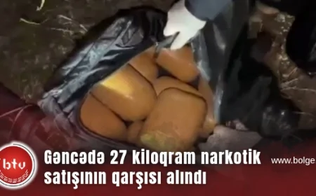 Gəncədə 27 kiloqram narkotik satışının qarşısı alındı